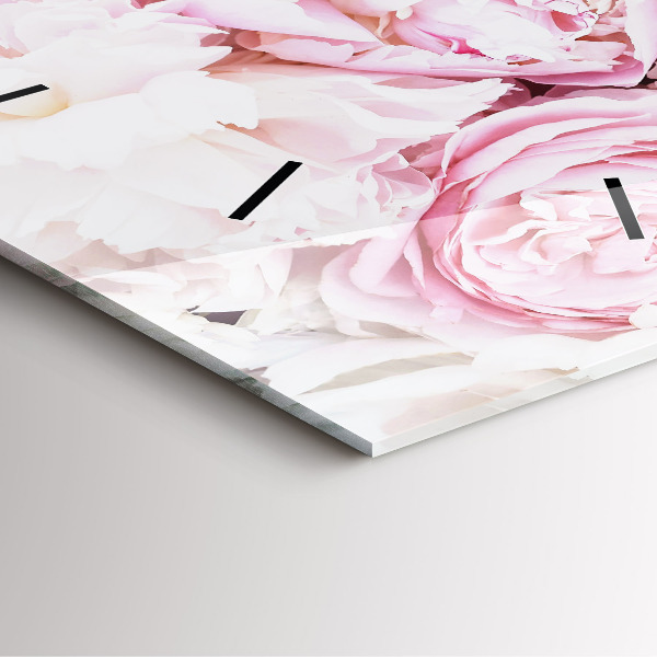 Zegar na ścianę kwadratowy Dekoracyjne kwiaty