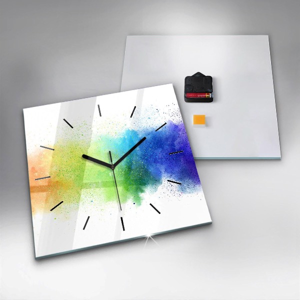 Zegar na ścianę kwadratowy Abstrakcyjna tęcza