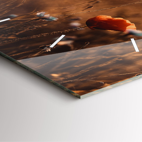 Zegar na ścianę kwadratowy Pole wschód słońca