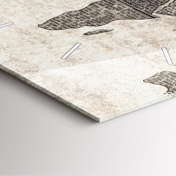 Zegar na ścianę kwadratowy Mapa świata gazeta