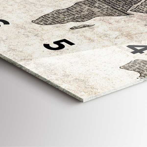 Zegar na ścianę kwadratowy Mapa świata gazeta