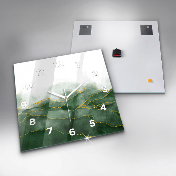 Zegar na ścianę kwadratowy Abstrakcja liście