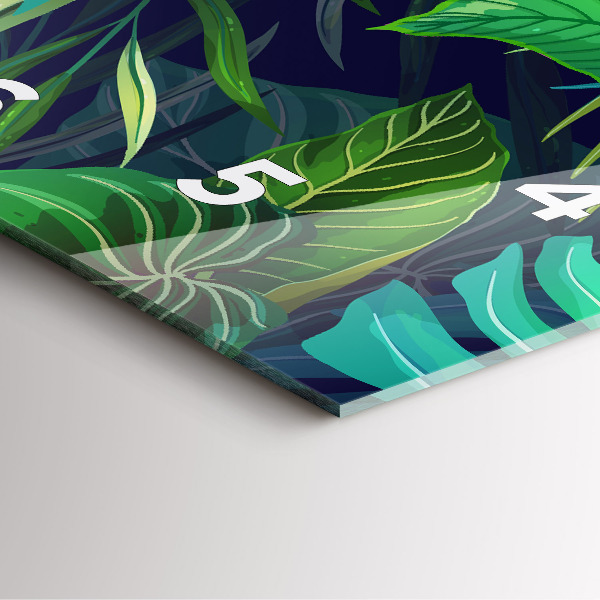 Zegar na ścianę kwadratowy Egzotyczne liście