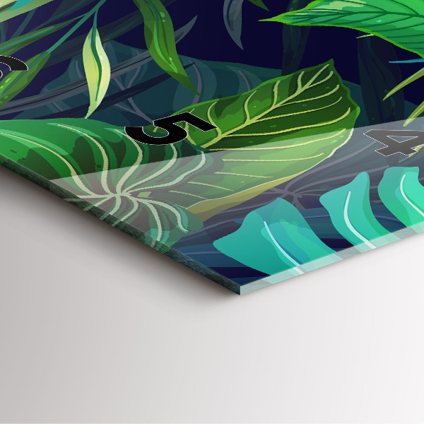 Zegar na ścianę kwadratowy Egzotyczne liście