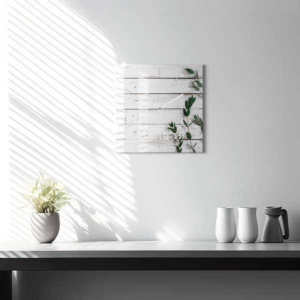 Zegar na ścianę kwadratowy Drewniane jasne deski