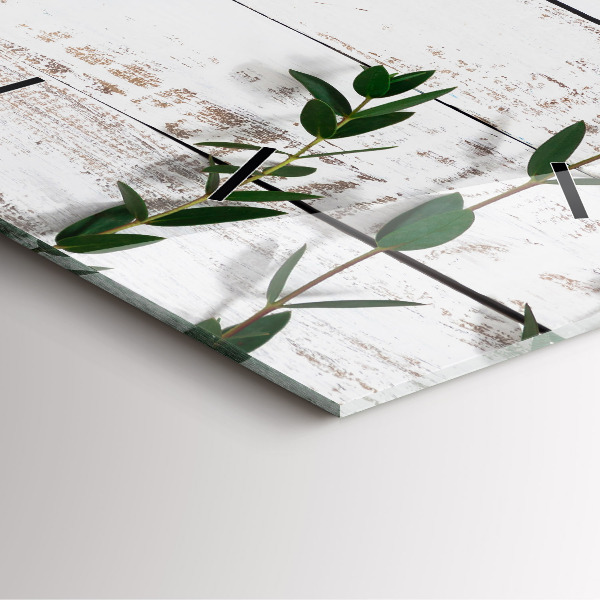 Zegar na ścianę kwadratowy Drewniane jasne deski