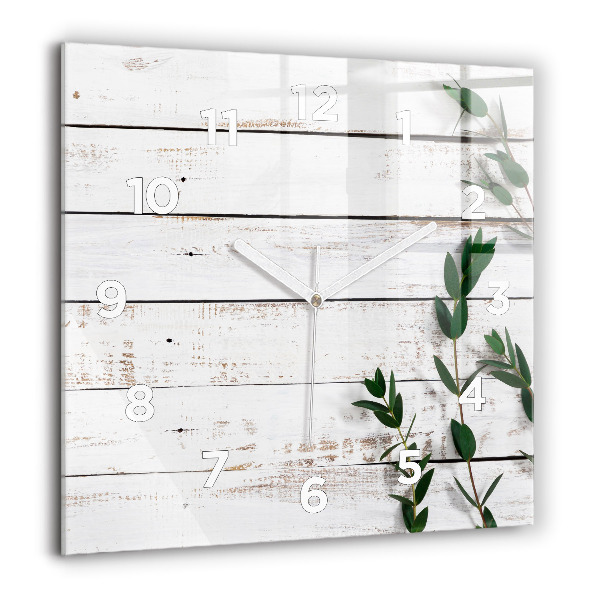 Zegar na ścianę kwadratowy Drewniane jasne deski