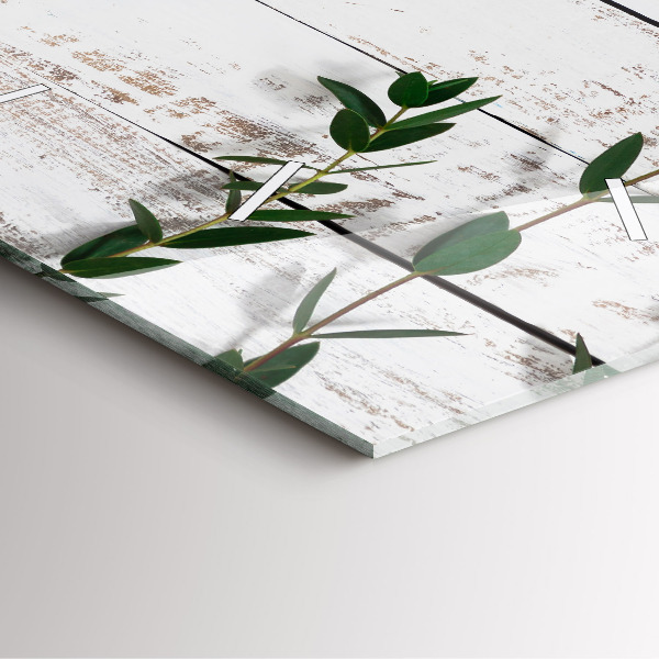 Zegar na ścianę kwadratowy Drewniane jasne deski