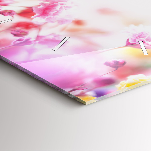 Zegar na ścianę kwadratowy Kwiaty na łące