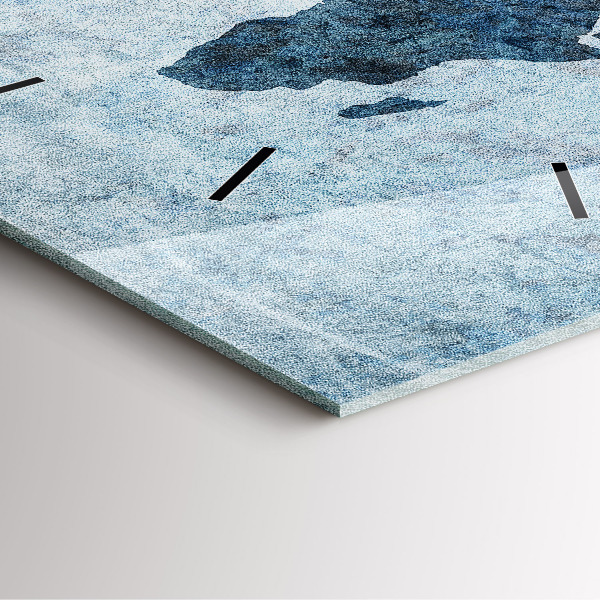 Zegar na ścianę kwadratowy Malowana mapa świata