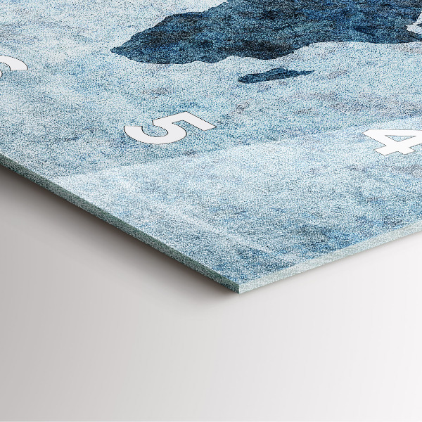 Zegar na ścianę kwadratowy Malowana mapa świata