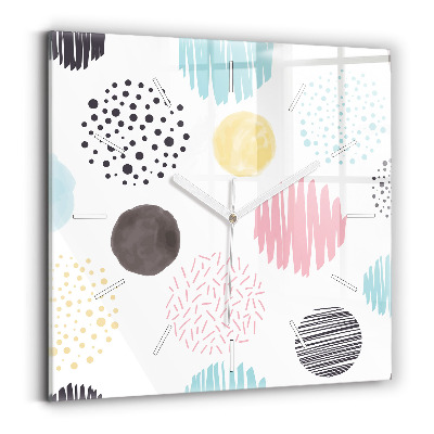 Zegar na ścianę kwadratowy Geometryczny wzór