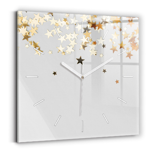 Zegar na ścianę kwadratowy Gwiazdy na jasnym tle