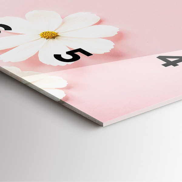 Zegar na ścianę kwadratowy Kwiaty stokrotki