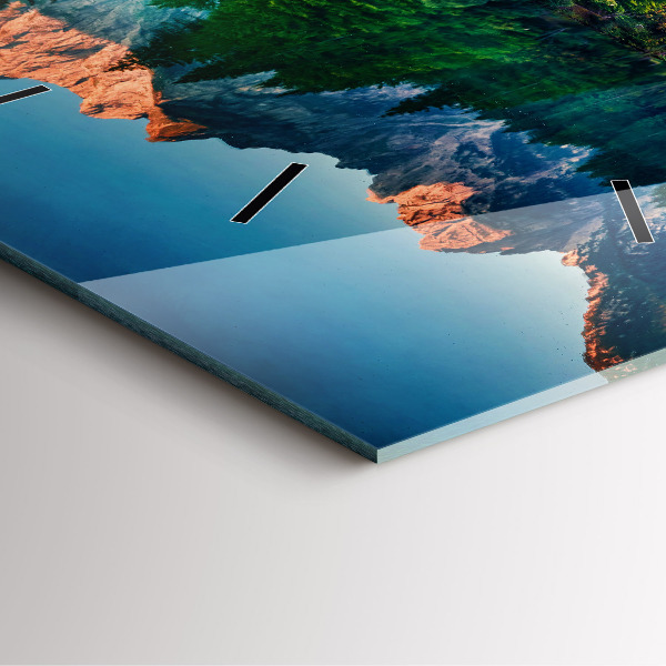 Zegar na ścianę kwadratowy Krajobraz jeziora