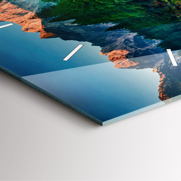 Zegar na ścianę kwadratowy Krajobraz jeziora