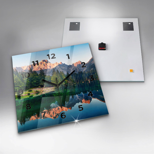 Zegar na ścianę kwadratowy Krajobraz jeziora