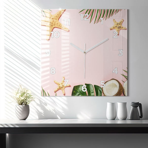 Zegar na ścianę kwadratowy Letni nastrój