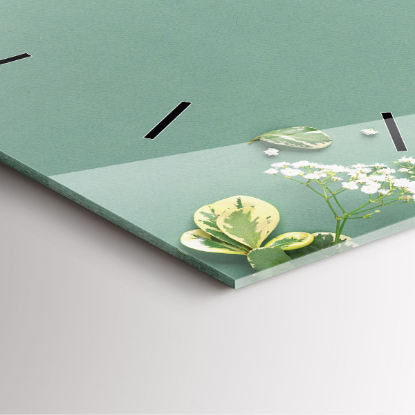 Zegar na ścianę kwadratowy Kwiaty delikatne