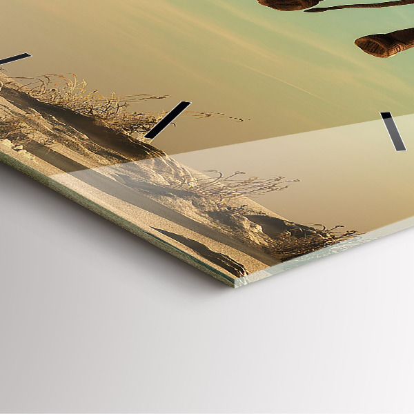 Zegar na ścianę kwadratowy Słoń na drzewie