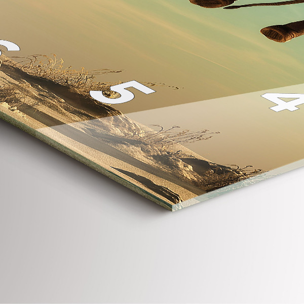 Zegar na ścianę kwadratowy Słoń na drzewie