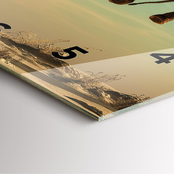 Zegar na ścianę kwadratowy Słoń na drzewie