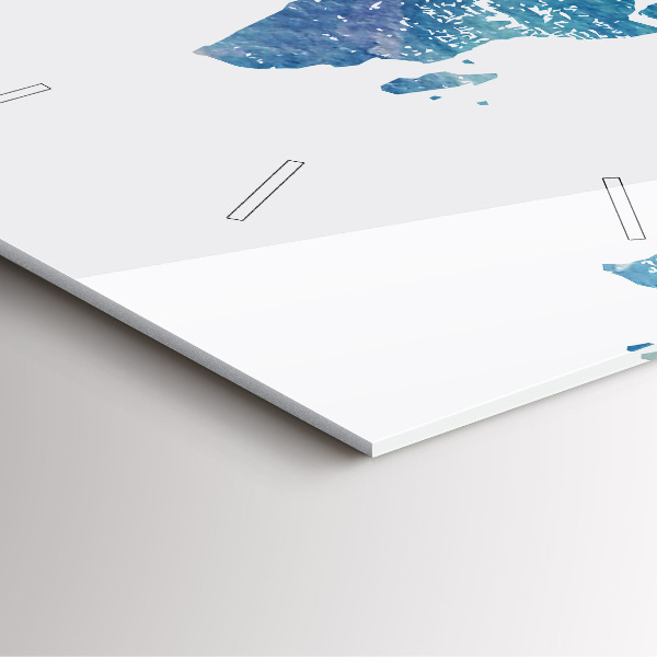 Zegar na ścianę kwadratowy Mapa świata