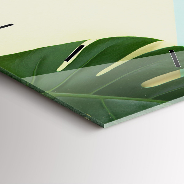 Kwadratowy zegar Liście Monstery