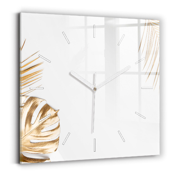 Kwadratowy zegar Tropikalne liście