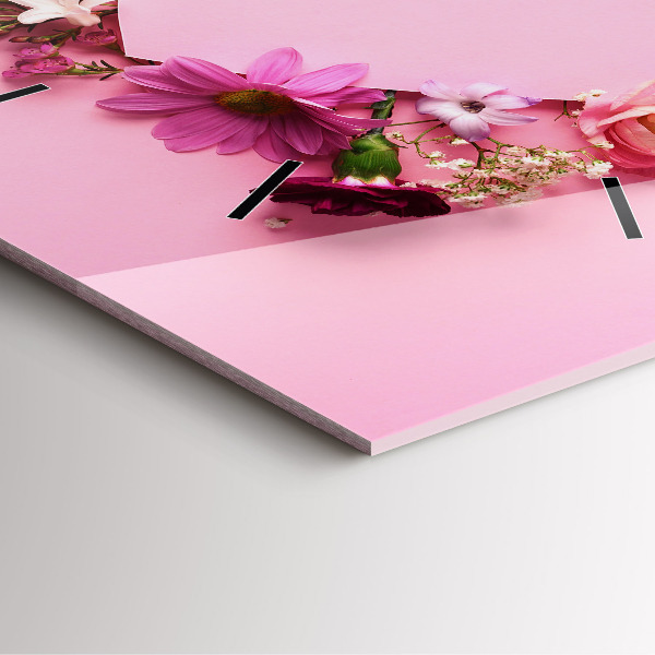 Kwadratowy zegar Serce z kwiatów