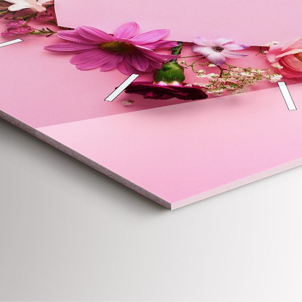 Kwadratowy zegar Serce z kwiatów