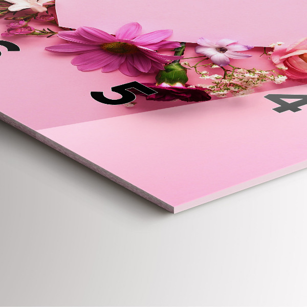 Kwadratowy zegar Serce z kwiatów