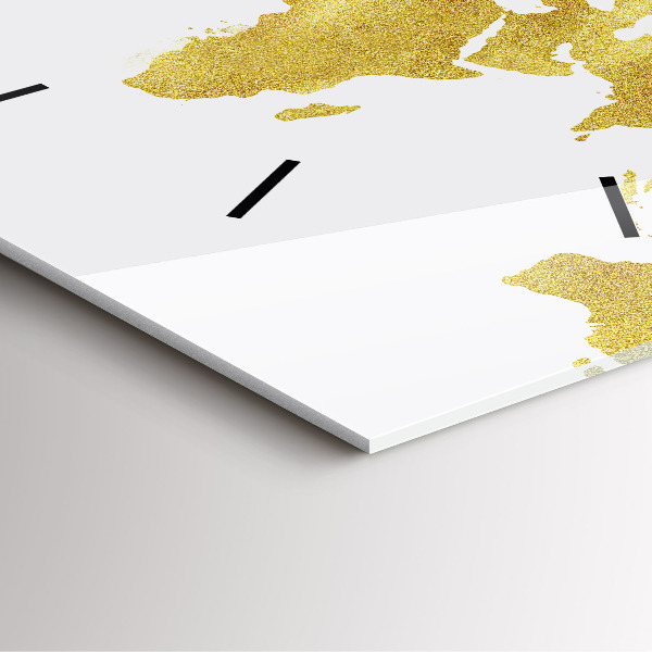 Kwadratowy zegar Złota mapa świata