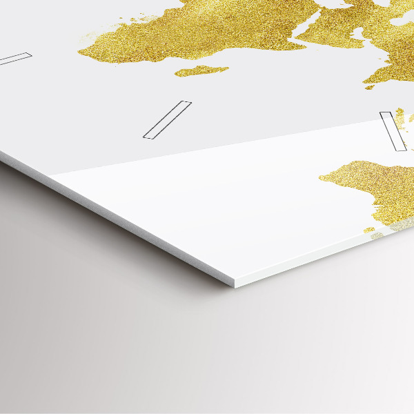 Kwadratowy zegar Złota mapa świata