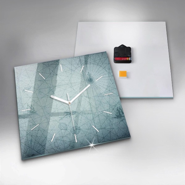 Kwadratowy zegar Vintage mapa