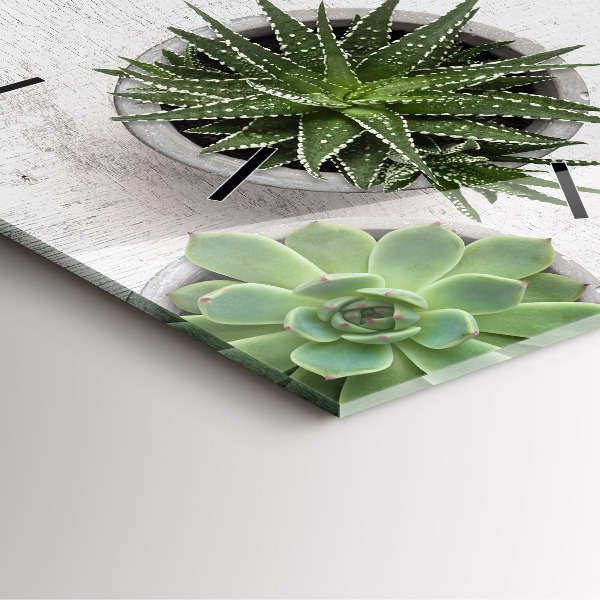 Kwadratowy zegar Rośliny dekoracyjne