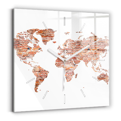 Kwadratowy zegar Stara mapa z cegły