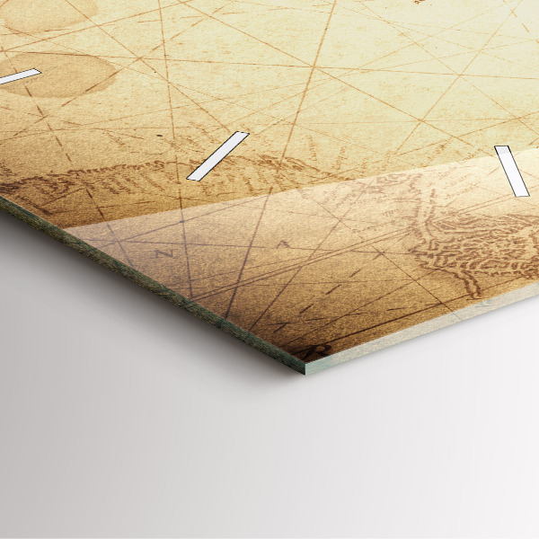 Kwadratowy zegar Stara mapa świata