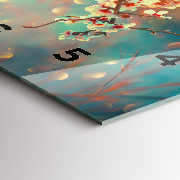 Kwadratowy zegar Wiosenne kwiaty