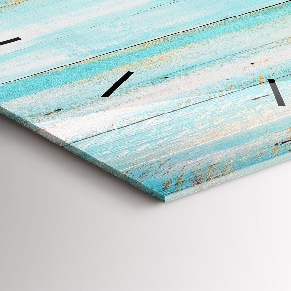 Kwadratowy zegar Niebieskie deski