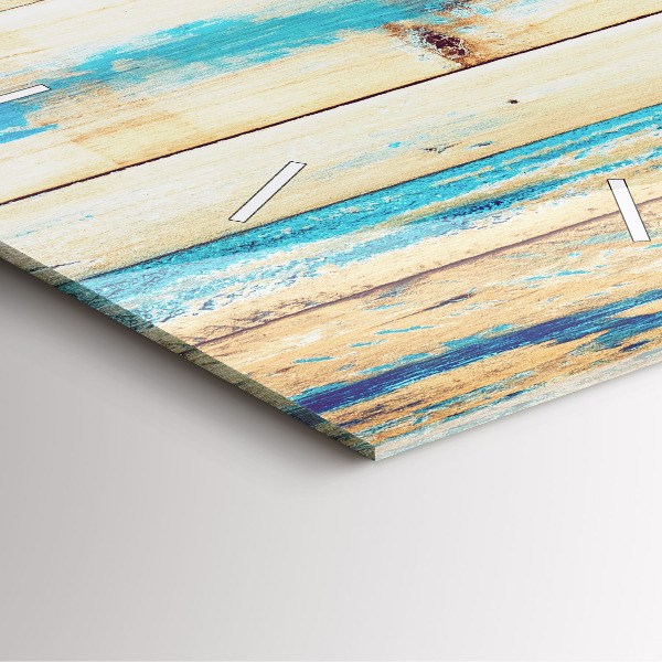 Kwadratowy zegar Porysowane drewno