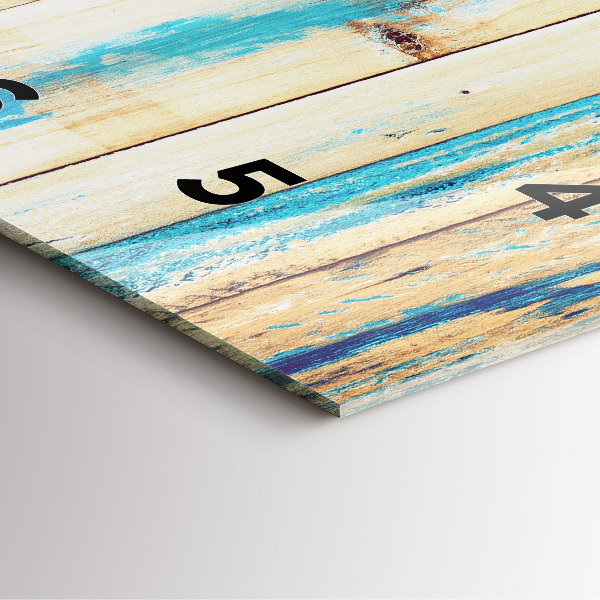 Kwadratowy zegar Porysowane drewno