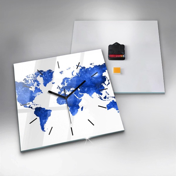 Kwadratowy zegar Mapa świata kosmiczna