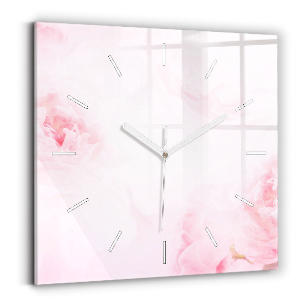 Kwadratowy zegar Kwitnące kwiaty