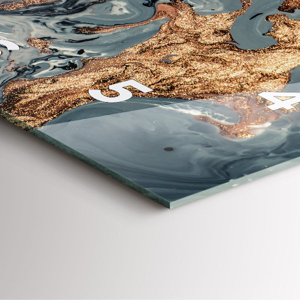 Zegar na ścianę kwadratowy Marmur złota abstrakcja