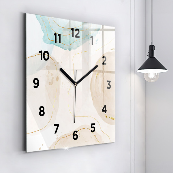 Zegar na ścianę kwadratowy Plamy akwareli