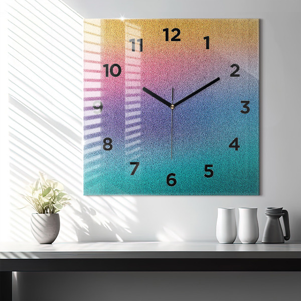 Zegar na ścianę kwadratowy Wzór gradient