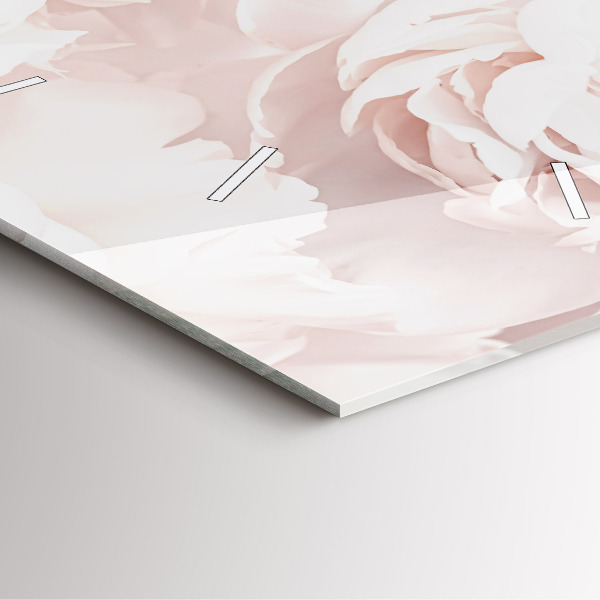 Zegar na ścianę kwadratowy Kwiaty piwonii