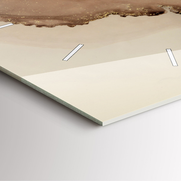 Zegar na ścianę kwadratowy Beżowa sztuka nowoczesna