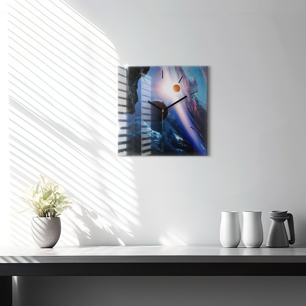 Zegar na ścianę kwadratowy Wielka galaktyka